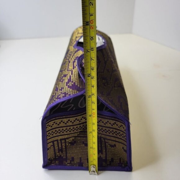 Unique Home decor Accents Purple and Gold Songket Tissue Box Holder - Picture 7 of 10